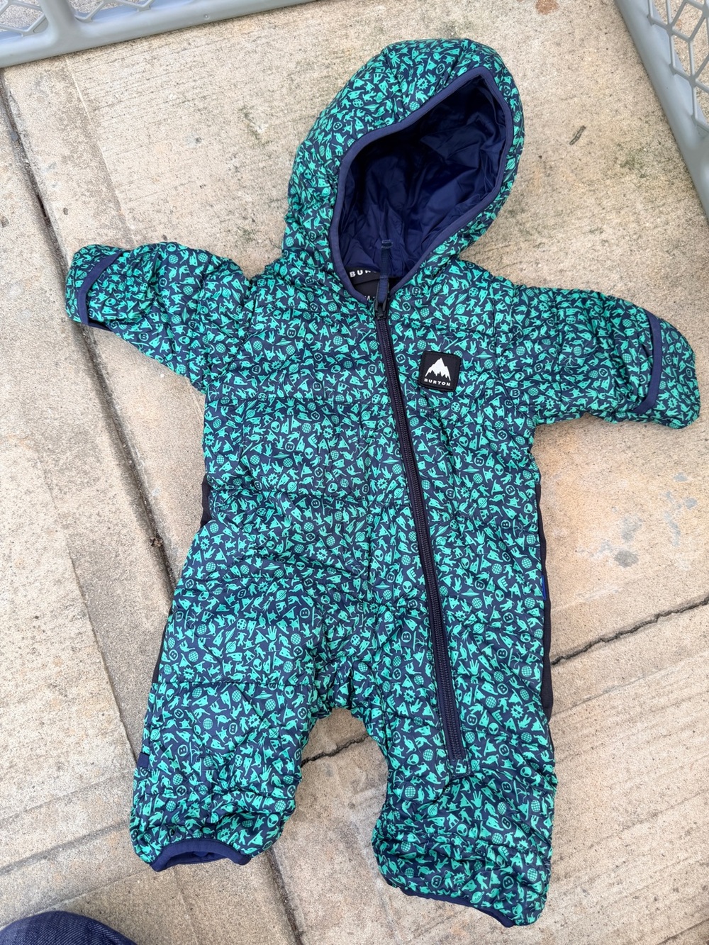 Burton Teal & Navy Patterned Infant Snowsuit One-Piece